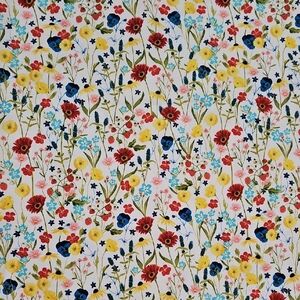 New Bright Multicolor Floral Fabric Print By The Yard